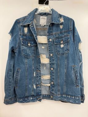 Iris Oversized Deconstructed Destroyed Distressed Denim Jean Jacket Size S